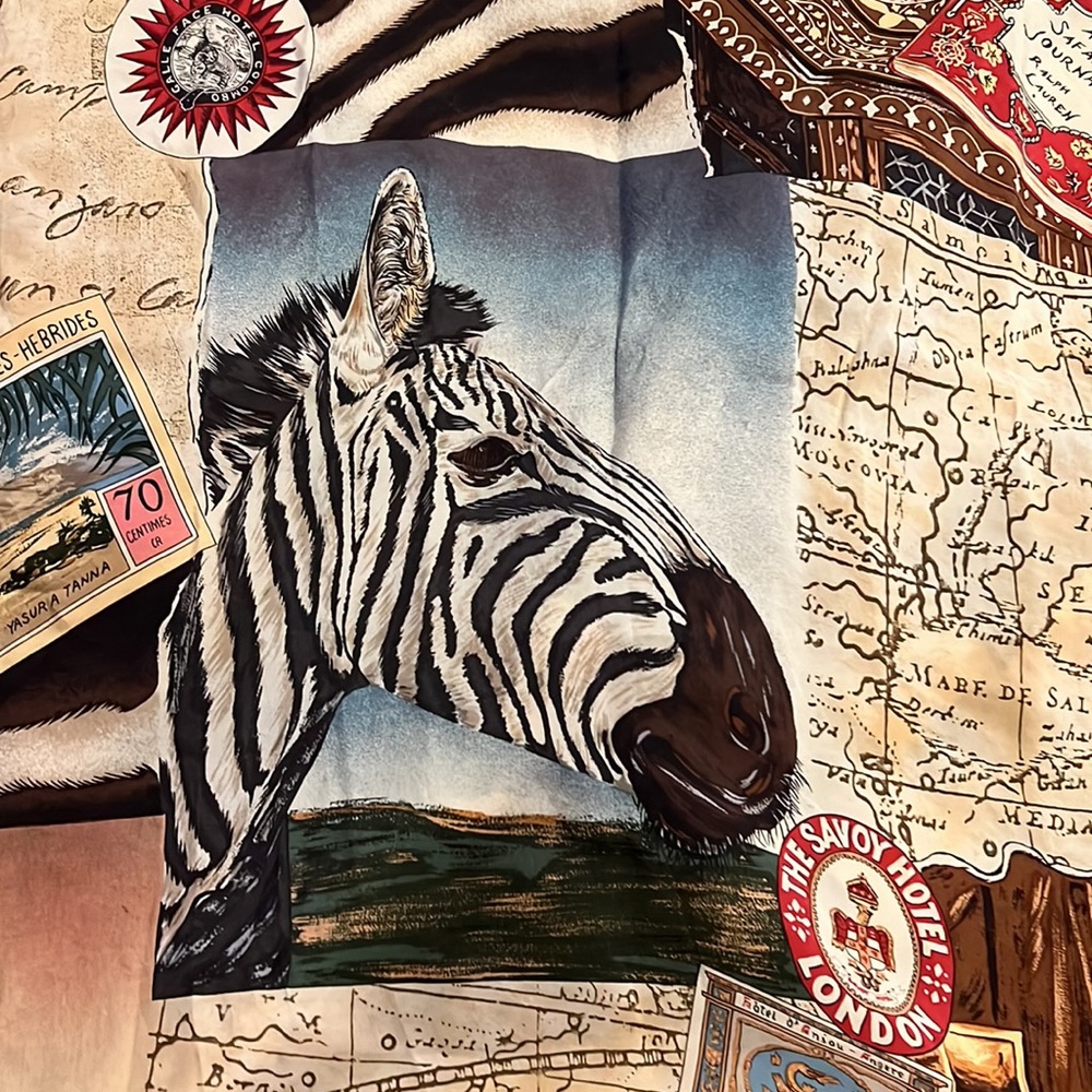 Ralph Lauren silk British India A Safari Journal scarf 33” square - Picture 6 of 12
